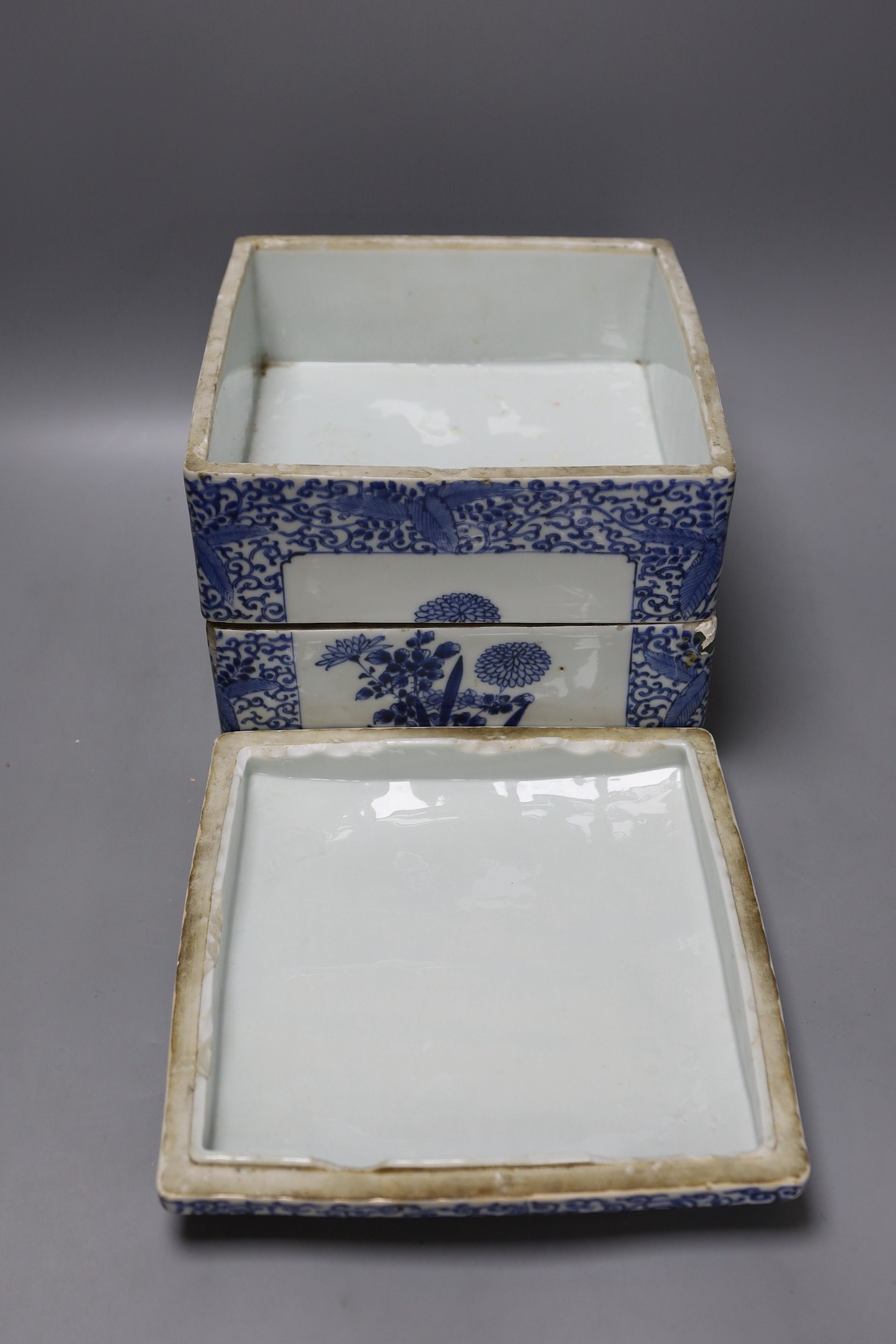 A 19th century Japanese Arita stacking food box (sections missing)